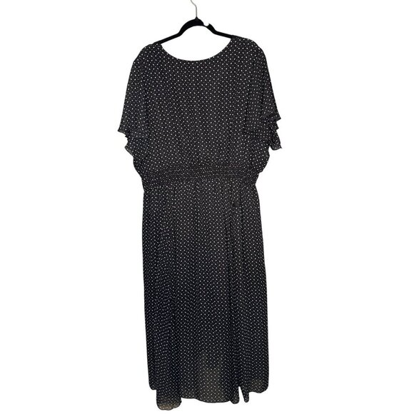 Lane Bryan Women's Plus 26 / 28 Black Polka Dot Maxi Dress Witchy Goth - Picture 2 of 10